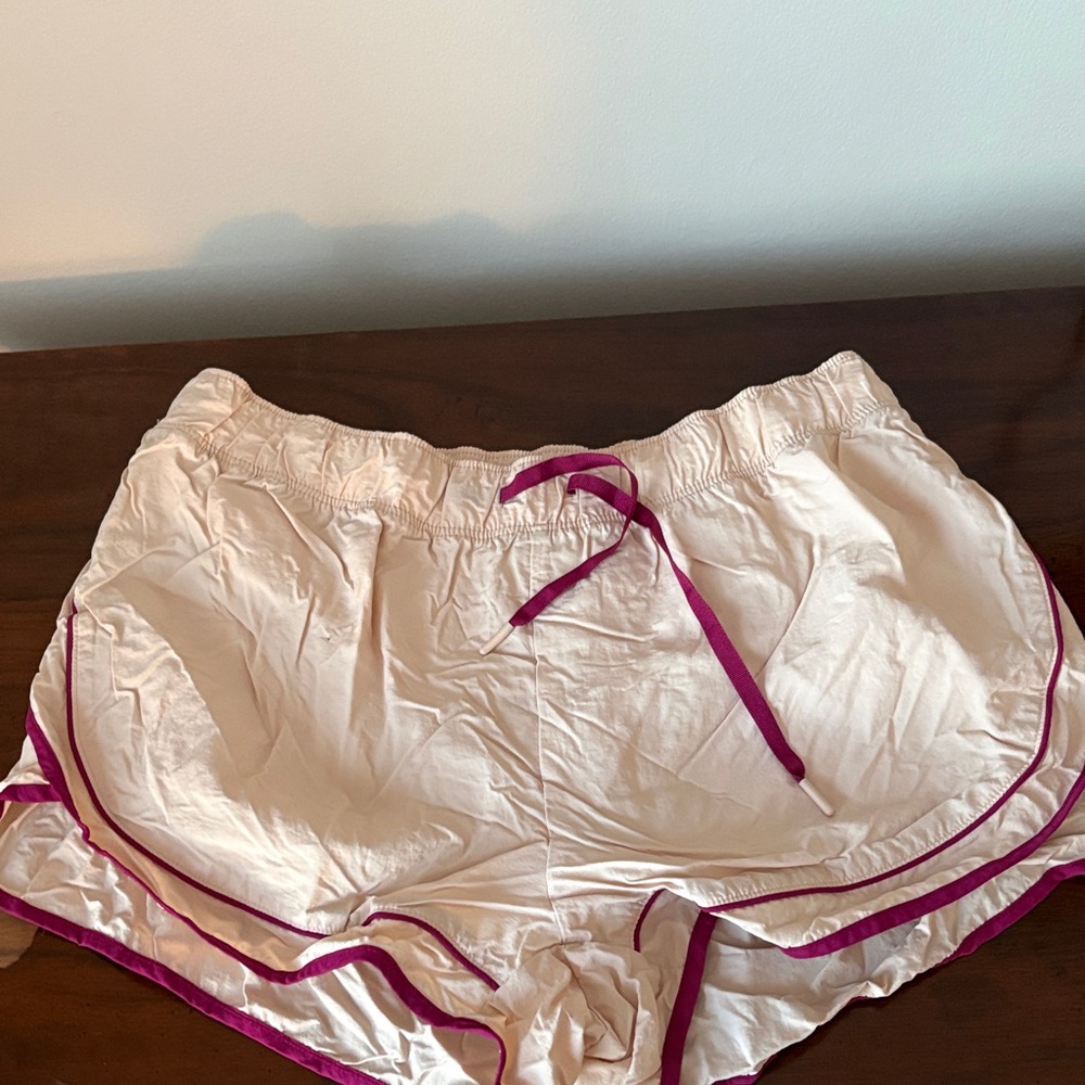 Old Navy Cream Shorts with Pink Accents